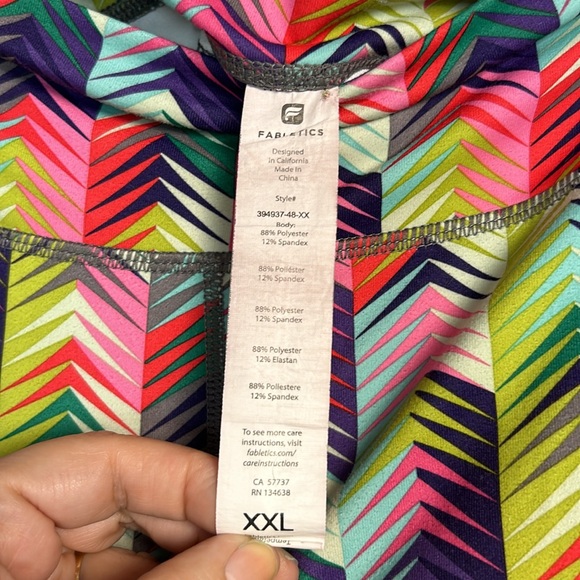 Athleta long sleeved top & Fabletics chevron workout leggings XXL GUC bundle - Picture 9 of 17